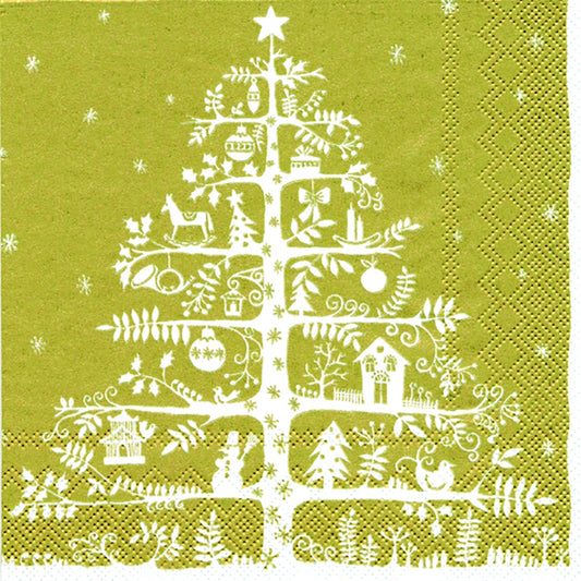 SILHOUETTE TREE gold Christmas IHR Paper Dinner Napkins 40 cm square 3 ply 20 pack