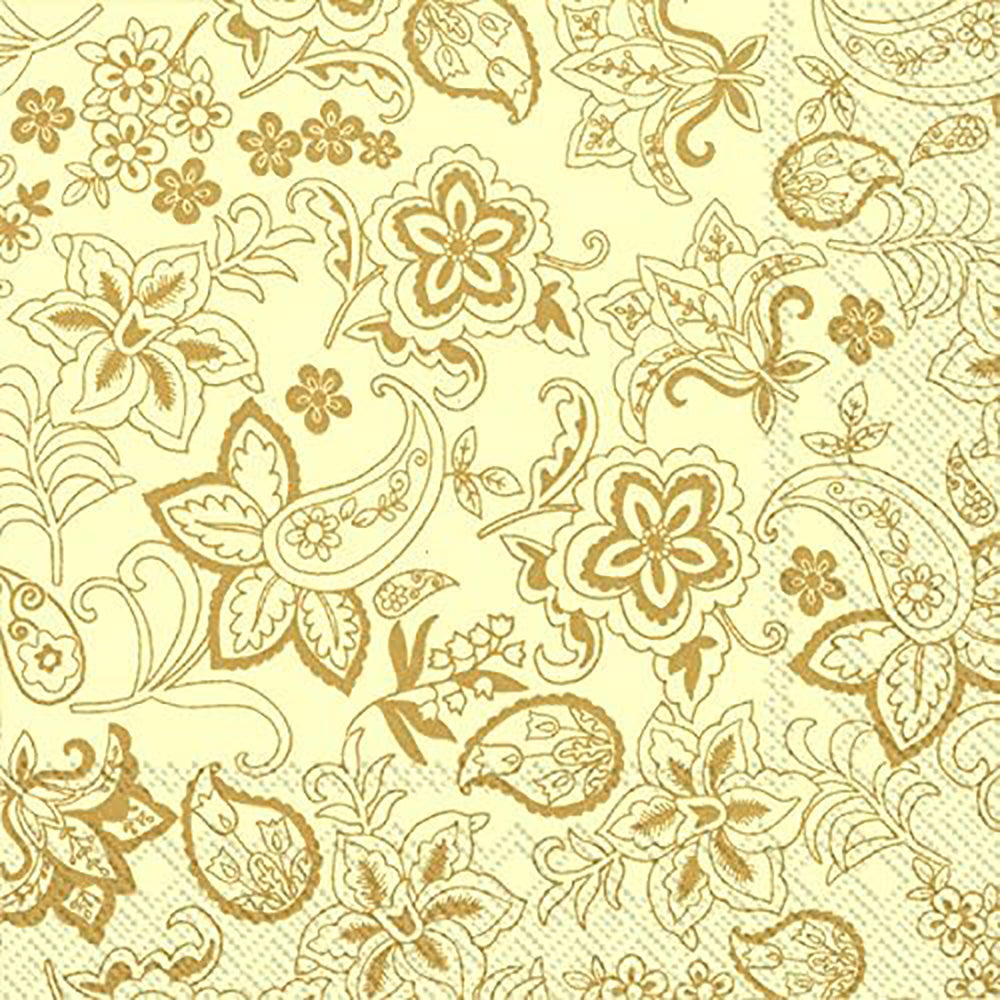 HAUTE COUTURE cream gold  IHR Paper Dinner Napkins 40 cm square 3 ply 20 pack