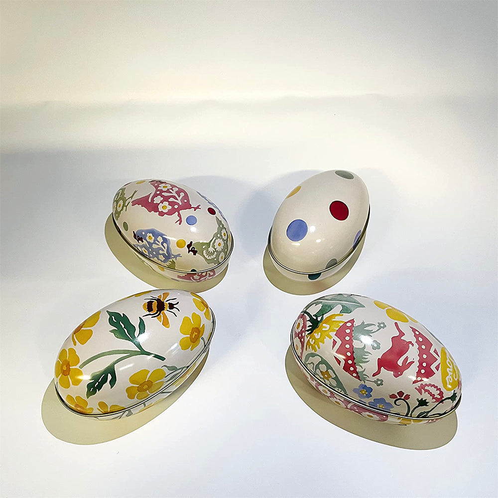 Emma Bridgewater Egg Easter Tins 4 different tins in a set Daffodil Dot Hen Rabbit 110 x 67 x 65 mm