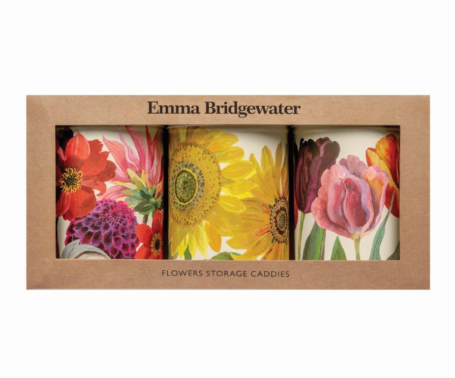 Emma Bridgewater Flowers Sunflower Tulip Dahlia Caddies