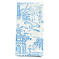 Pagoda Toile Blue Caspari Set of 4 Hand Printed Indian Cotton Napkins 50 cm sq