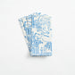 Pagoda Toile Blue Caspari Set of 4 Hand Printed Indian Cotton Napkins 50 cm sq