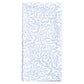 Block Print Leaves White Blue Caspari Set of 4 Hand Printed Indian Cotton Napkins 50 cm sq