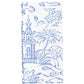 Pagoda Toile Blue White Caspari Set of 4 Hand Printed Indian Cotton Napkins 50 cm sq