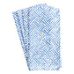 Fretwork Blue White Caspari Set of 4 Hand Printed Indian Cotton Napkins 50 cm sq