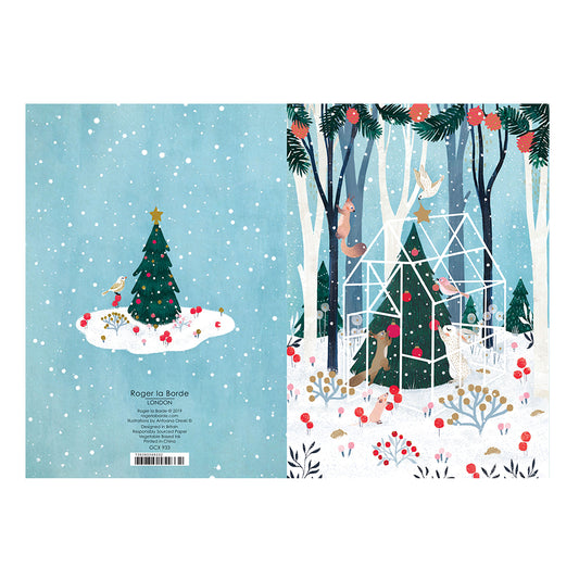 Winter Garden Tree Christmas Card Gold Foil + Env 170 x 120mm Roger la Borde