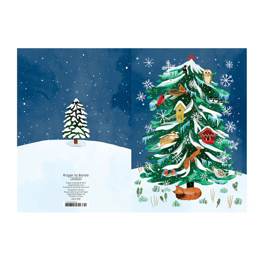 Christmas Conifer Christmas Card Gold Foil + Env 170 x 120mm Roger la Borde