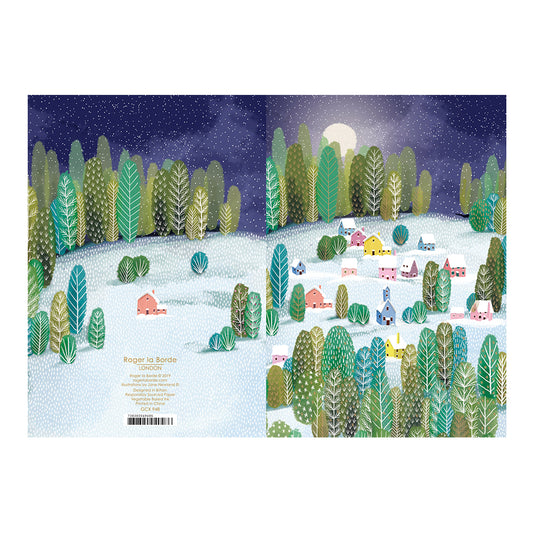 Let it Snow Village Christmas Card Gold Foil + Env 170 x 120mm Roger la Borde