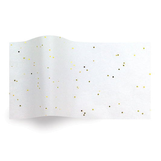 Gold on White Gemstones Tissue Paper 5 Sheets of 20 x 30" Satinwrap Tissue Wrapping Paper
