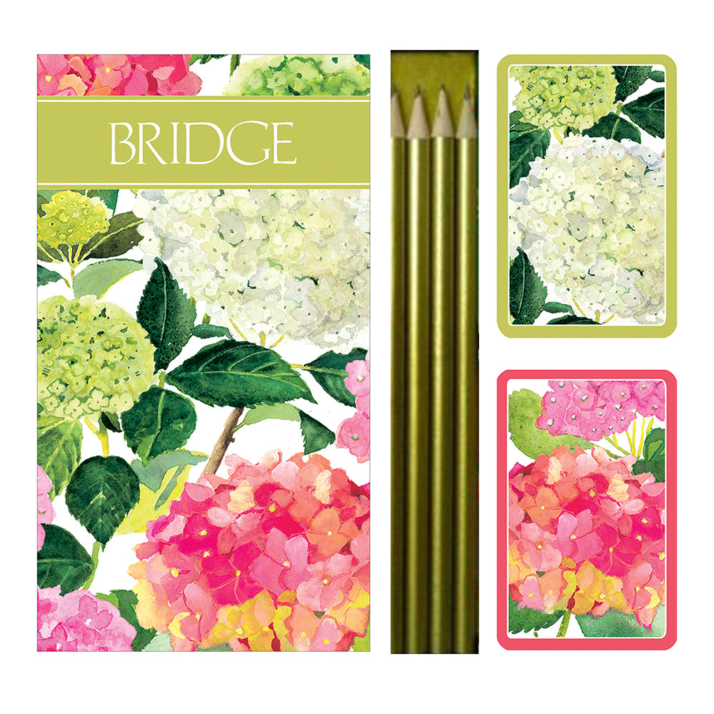 Endless Summer Large Bridge Set Caspari 2 Sets of Cards 4 Bridgepads and 4 pencils in a Presentation Box