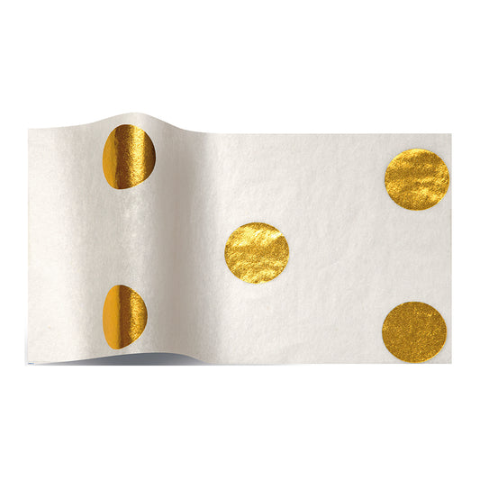 Hot Spots White Gold Tissue Paper 5 Sheets of 20 x 30" Satinwrap Tissue Wrapping Paper