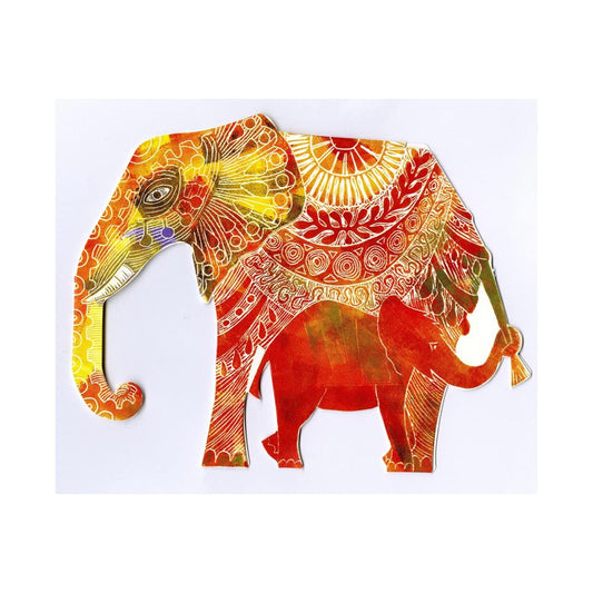 Elephant 3D Sculptural Judy Lumley Greetings Card from Lino Cut Designs with envelope