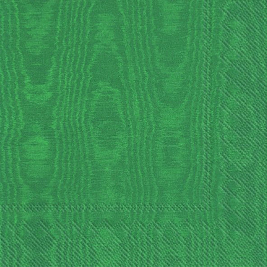 MOIREE Dark Green Patterned IHR Paper Lunch Napkins 33 cm sq 3 ply 20 pack