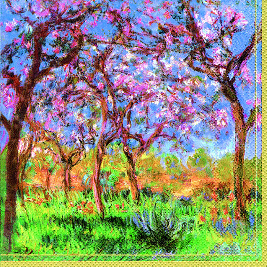 Monet Printemps A Giverny Blossom Trees IHR Paper Lunch Napkins 33 cm sq 3 ply 20 pack