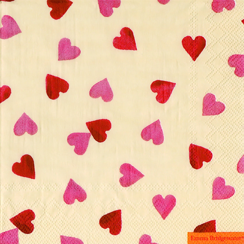 Emma Bridgewater Hearts IHR Paper Lunch Napkins 33 cm sq 3 ply 20 pack