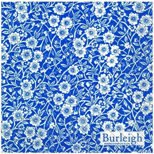 Calico Blue Floral Patterned IHR Paper Lunch Napkins 33 cm sq 3 ply 20 pack