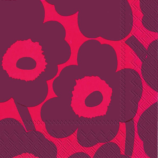 Marimekko UNIKKO Red Red Big Flowers IHR Paper Lunch Napkins 33 cm sq 3 ply 20 pack