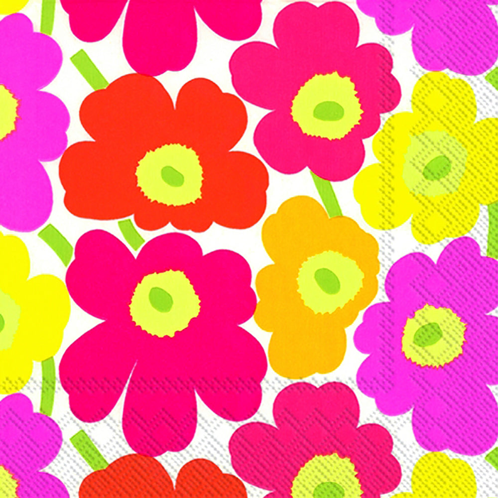 Marimekko MINI UNIKOT Marimekko Flowers IHR Paper Lunch Napkins 33 cm sq 3 ply 20 pack