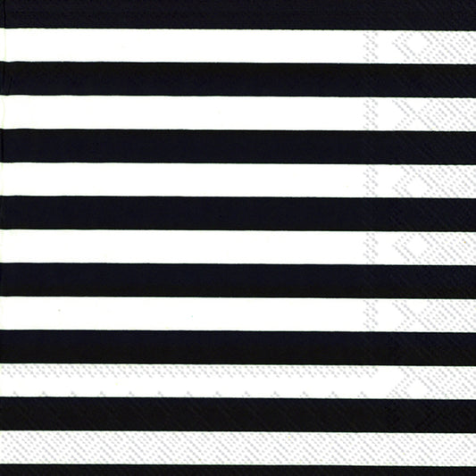 Marimekko TASARAITA black Stripe IHR Paper Lunch Napkins 33 cm sq 3 ply 20 pack