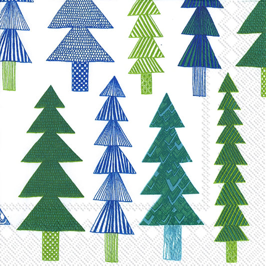 Marimekko KUUSIKOSSA green fir trees Floral IHR Paper Lunch Napkins 33 cm sq 3 ply 20 pack