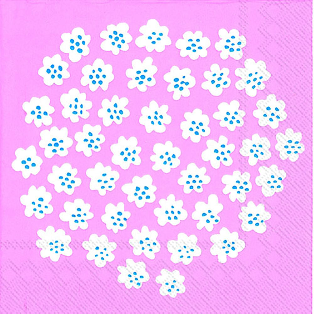 Marimekko PUKETTI light rose flowers IHR Paper Lunch Napkins 33 cm sq 3 ply 20 pack