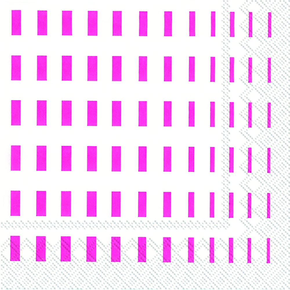 Marimekko KULLERVO white pink Squares IHR Paper Lunch Napkins 33 cm sq 3 ply 20 pack