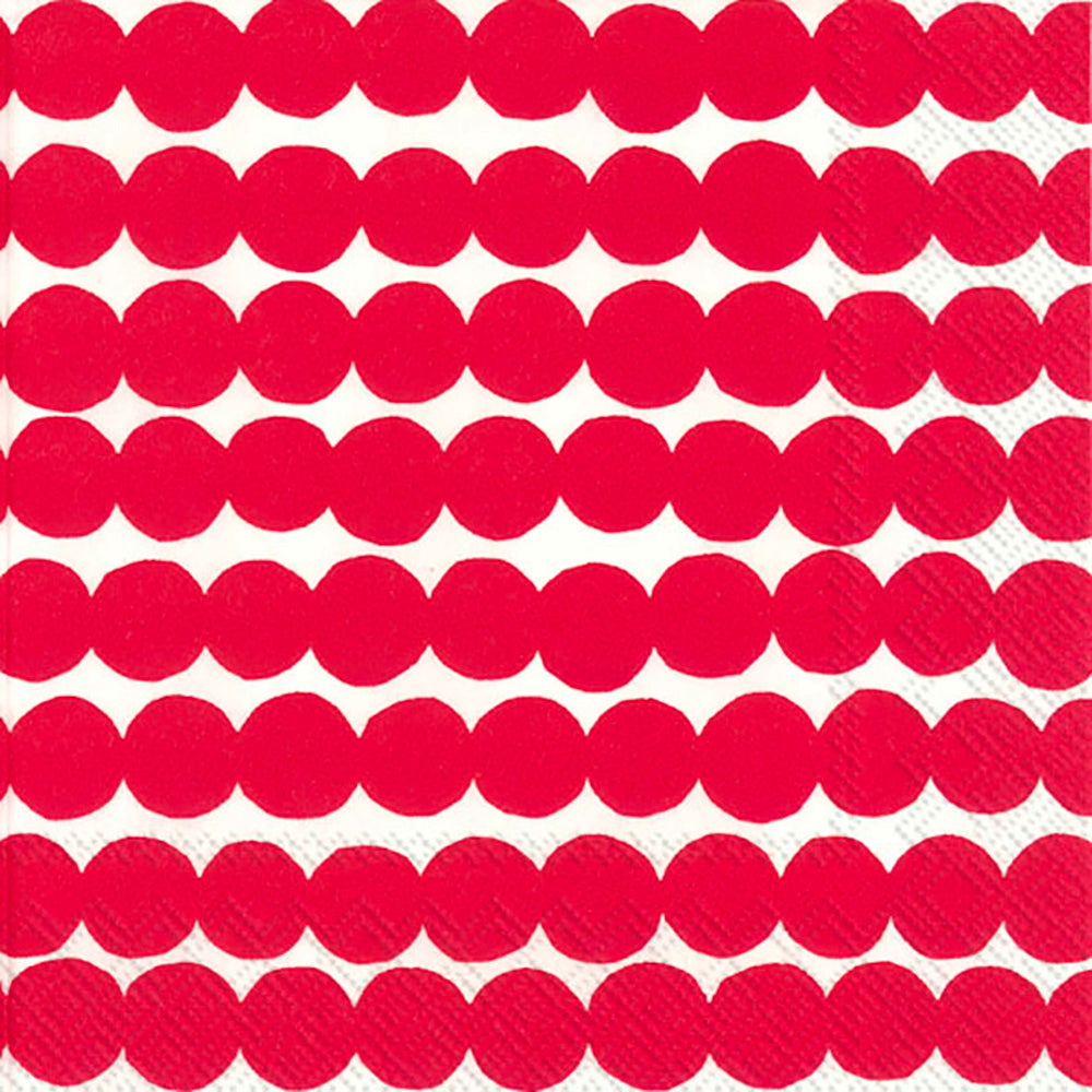 Marimekko RÄSYMATTO red Dots IHR Paper Lunch Napkins 33 cm sq 3 ply 20 pack