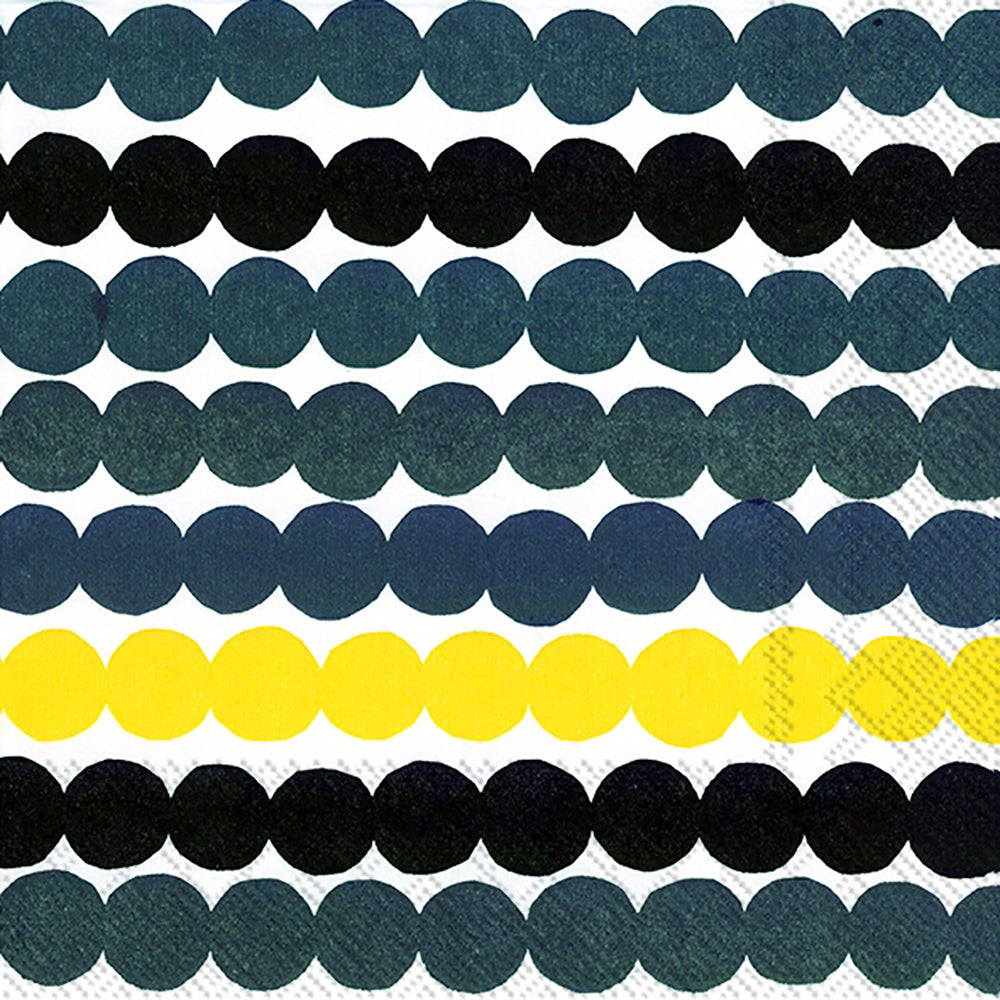 Marimekko RÄSYMATTO yellow Dots IHR Paper Lunch Napkins 33 cm sq 3 ply 20 pack