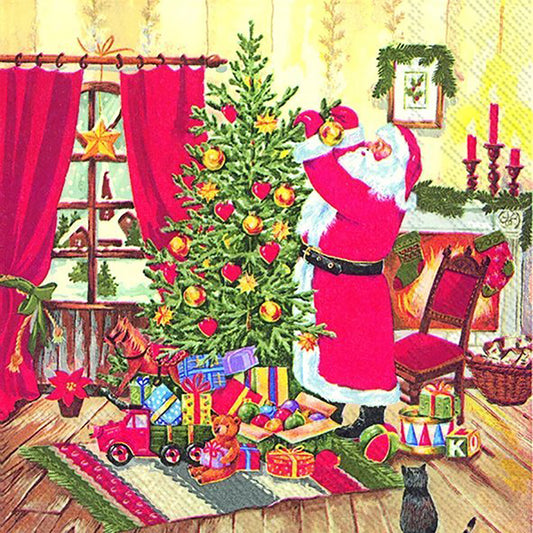 CHRISTMAS EVE Santa Tree IHR Paper Lunch Napkins 33 cm sq 3 ply 20 pack