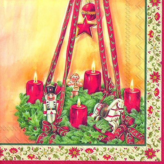 ADVENT WREATH Christmas Candles IHR Paper Lunch Napkins 33 cm sq 3 ply 20 pack
