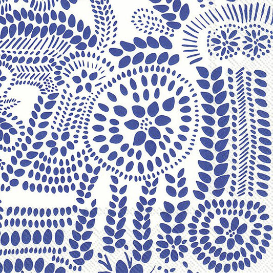 Marimekko NÄSIÄ white blue IHR Paper Lunch Napkins 33 cm sq 3 ply 20 pack