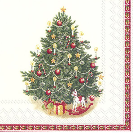 V & B Toys Fantasy Tree White Christmas IHR Paper Lunch Napkins 33 cm sq 3 ply 20 pack