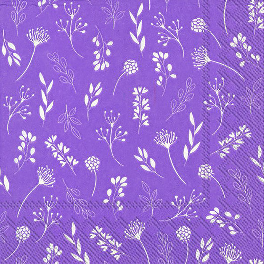 TILDA Lilac Floral IHR Paper Lunch Napkins 33 cm sq 3 ply 20 pack
