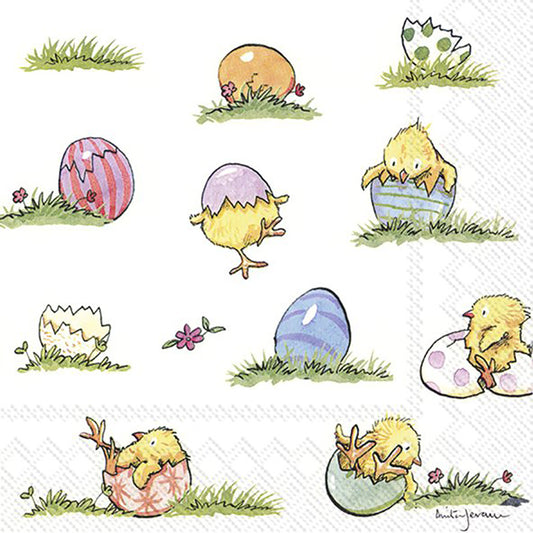 LOVELY LITTLE CHICKS Eggs Easter IHR Paper Lunch Napkins 33 cm sq 3 ply 20 pack