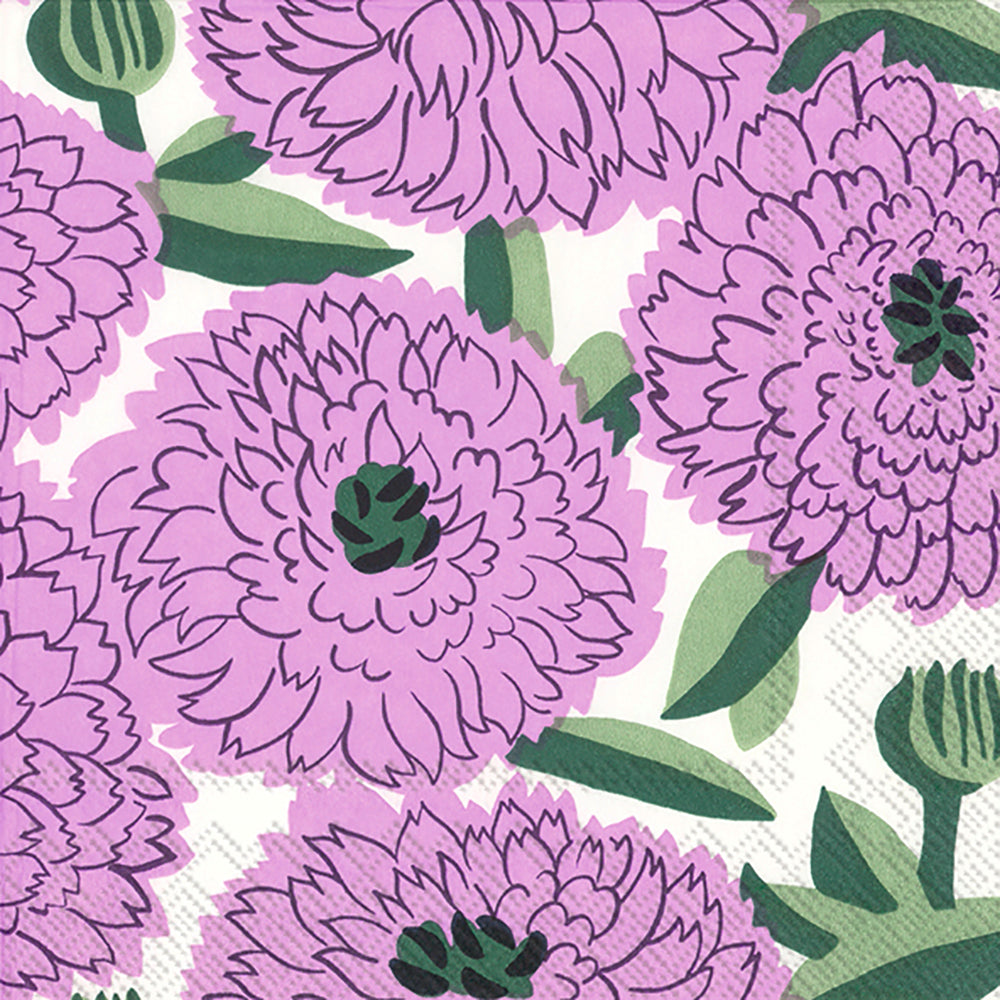 Marimekko Primavera Lilac Flowers IHR Paper Lunch Napkins 33 cm sq 3 ply 20 pack