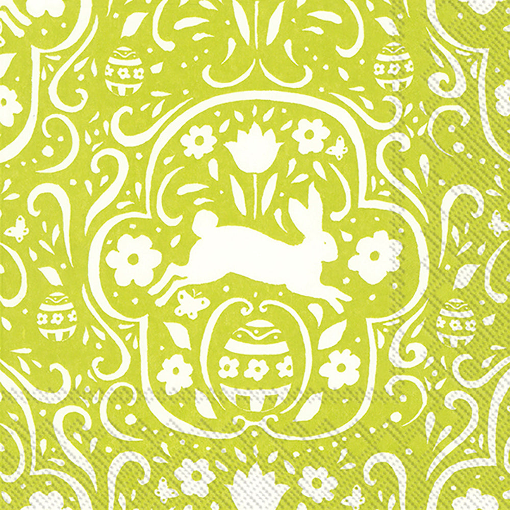 CLASSIC EASTER Lime Rabbit Easter IHR Paper Lunch Napkins 33 cm sq 3 ply 20 pack