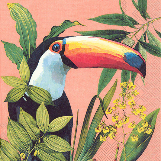 TOUCAN IN PARADISE Apricot Leaves IHR Paper Lunch Napkins 33 cm sq 3 ply 20 pack