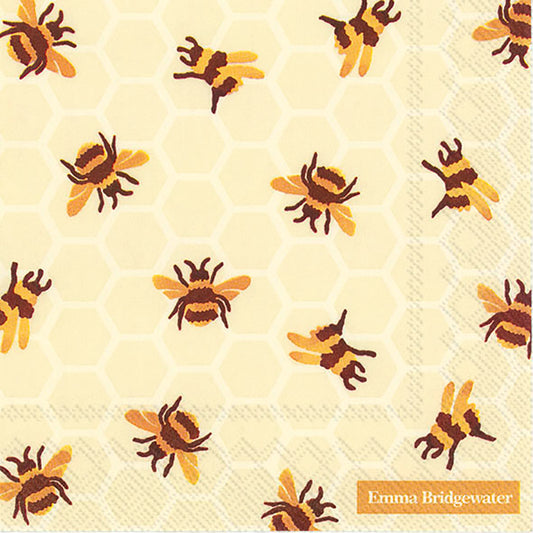 Emma Bridgewater Bumble Bee IHR Paper Lunch Napkins 33 cm sq 3 ply 20 pack