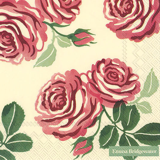 Emma Bridgewater Pink Roses IHR Paper Lunch Napkins 33 cm sq 3 ply 20 pack