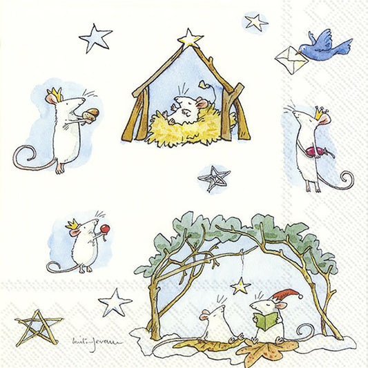 Mouse Crib Christmas Nativity IHR Paper Lunch Napkins 33 cm sq 3 ply 20 pack