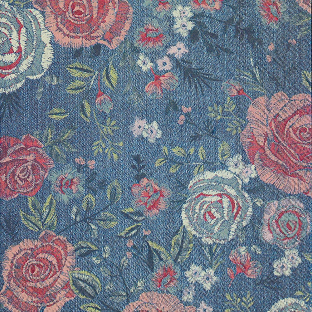 DENIM ROSE Blue Pink Flowers IHR Paper Lunch Napkins 33 cm sq 3 ply 20 pack