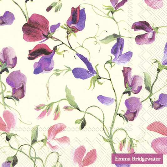 Emma Bridgewater SWEET PEA cream IHR Paper Lunch Napkins 33 cm sq 3 ply 20 pack