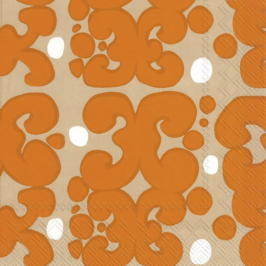Marimekko KEIDAS orange IHR Paper Lunch Napkins 33 cm sq 3 ply 20 pack