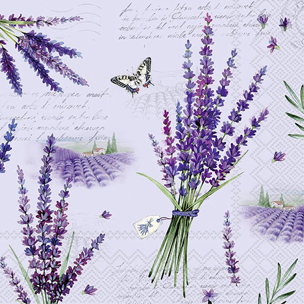 VIOLA Purple Lavender Butterfly IHR Paper Lunch Napkins 33 cm sq 3 ply ...