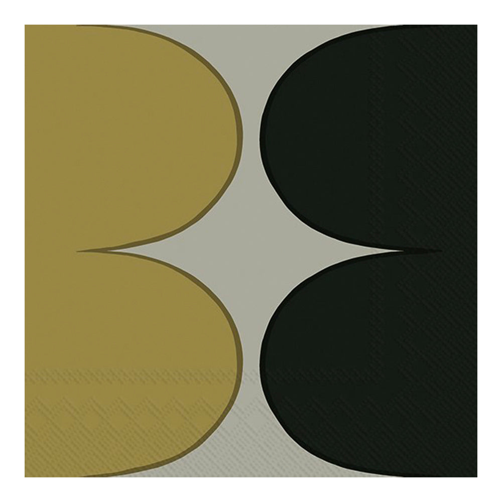 Marimekko Harka Cream Black Gold IHR Paper Lunch Napkins 33 cm sq 3 ply 20 pack