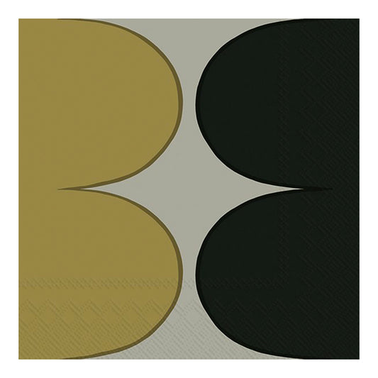 Marimekko Harka Cream Black Gold IHR Paper Lunch Napkins 33 cm sq 3 ply 20 pack