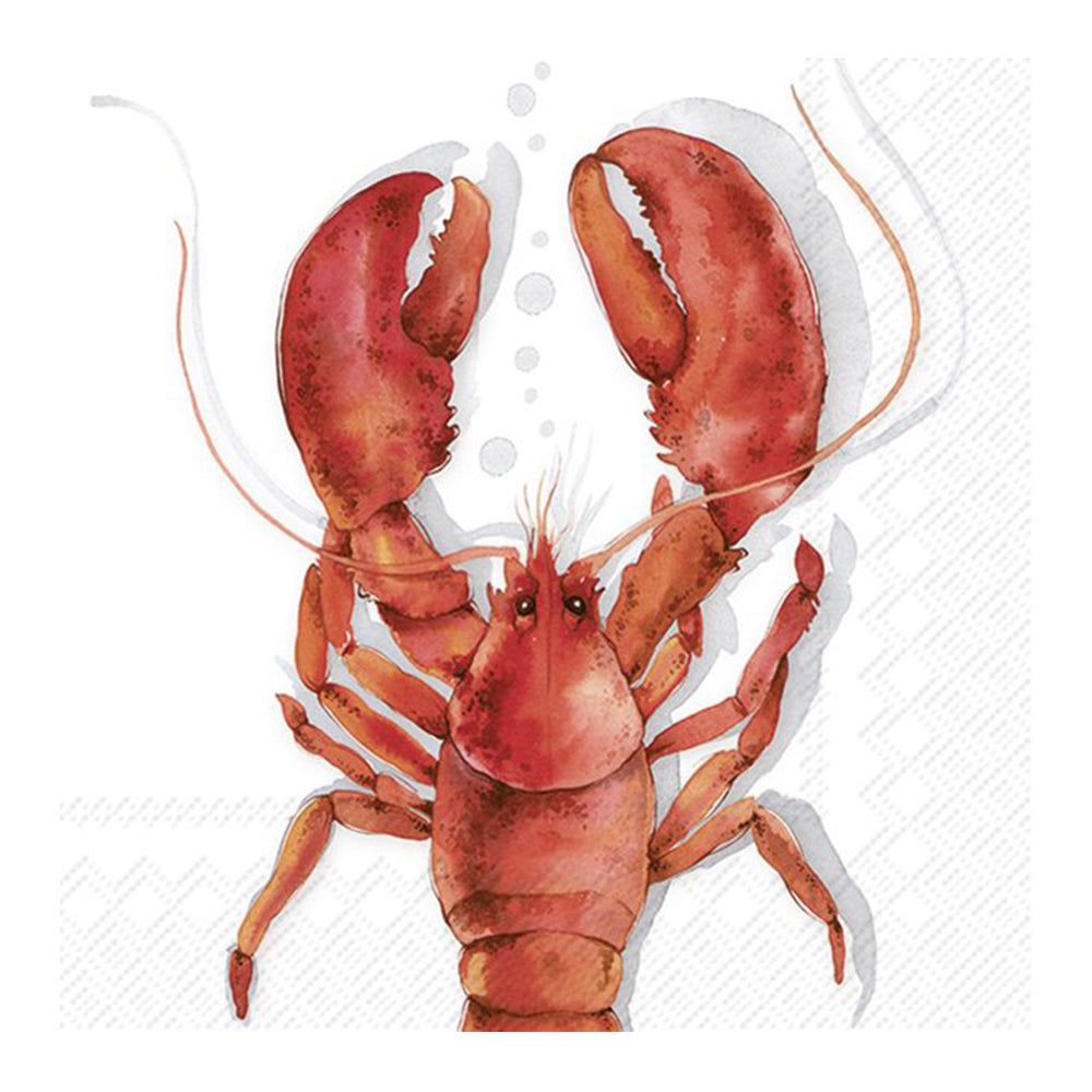 Lobster Coral IHR Paper Lunch Napkins 33 cm sq 3 ply 20 pack