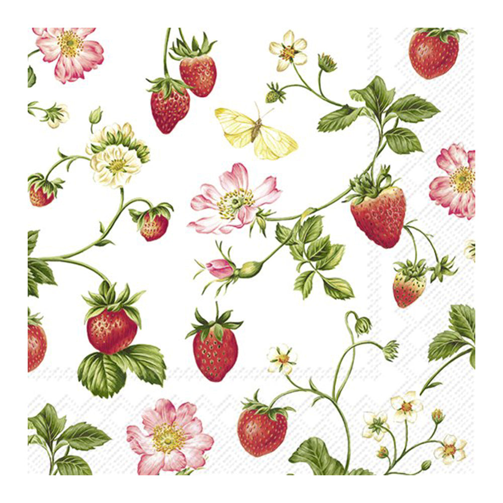 Sweet Strawberry IHR Paper Lunch Napkins 33 cm sq 3 ply 20 pack