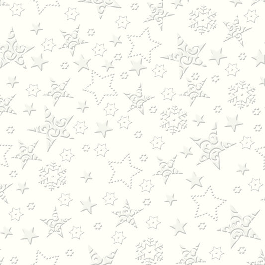 X-MAS STAR UNI White Embossed Stars IHR Paper Lunch Napkins 33 cm sq 3 ply 20 pack