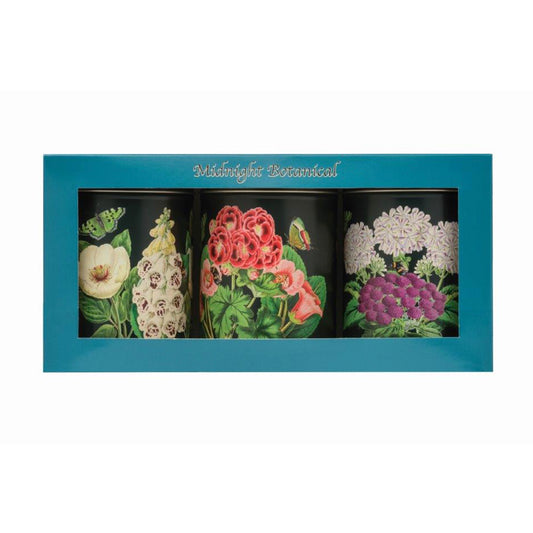 Madame Treacle - Midnight Botanical Set 3 Round Caddies 106(d) x 150mm